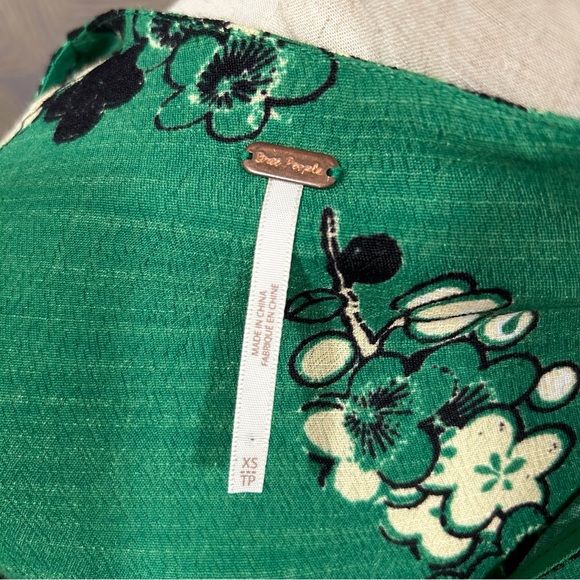 FREE PEOPLE Mixed Print Twist Dress in Green - Picture 10 of 10